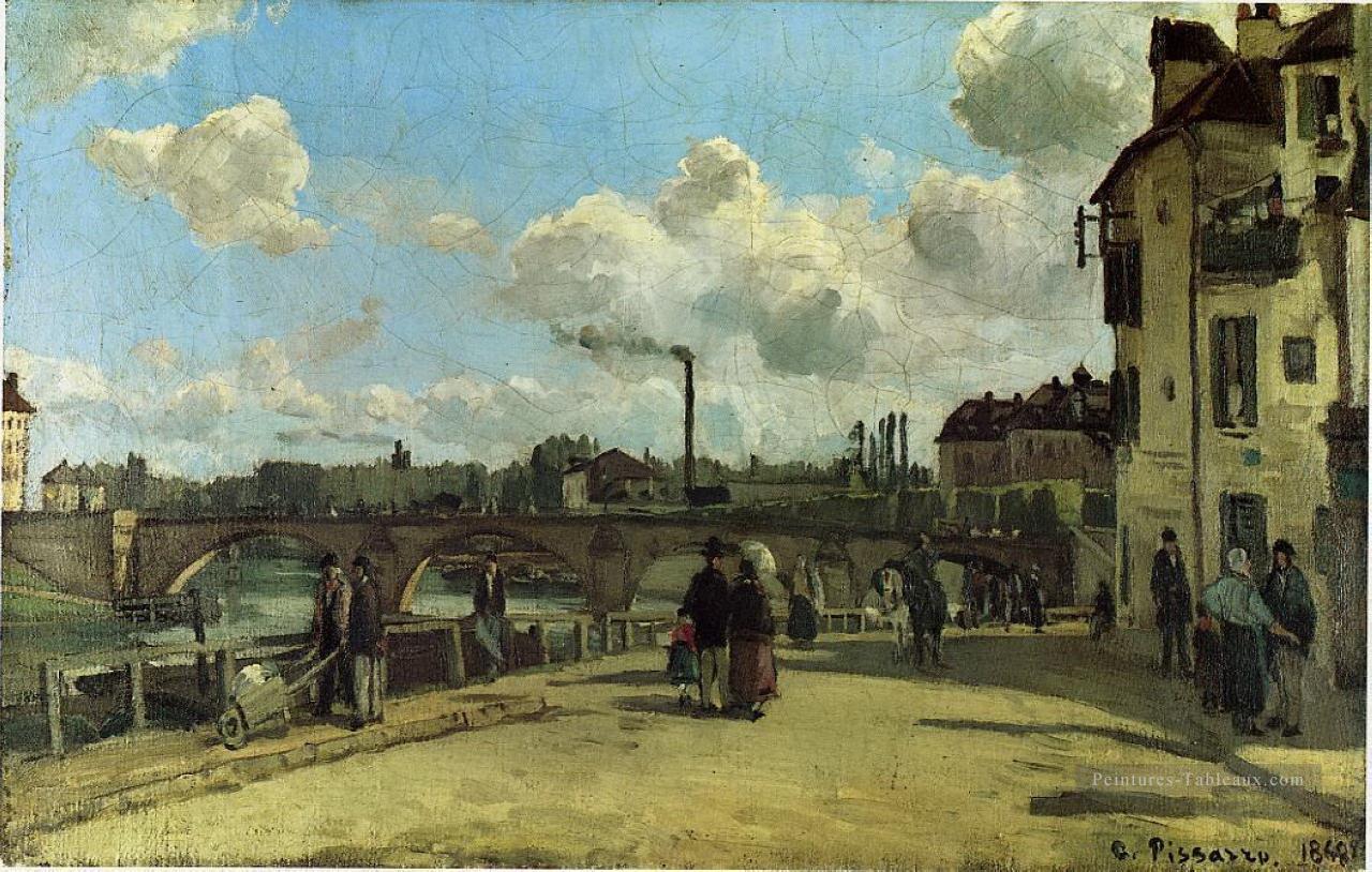 vue de pontoise quai au pothuis 1868 Camille Pissarro Peintures à l'huile